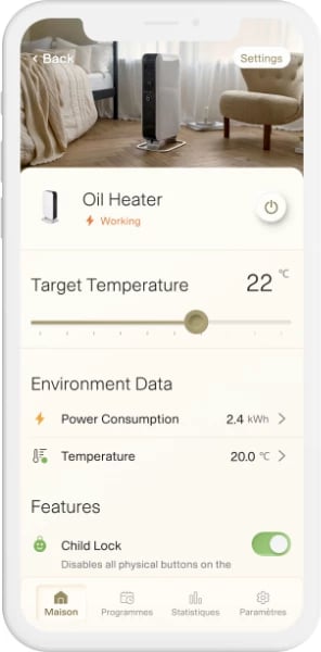 Radiator panel konvektor smart WiFi MILL Invisible PA1300WIFI4 1300W, çelik, i bardhë
