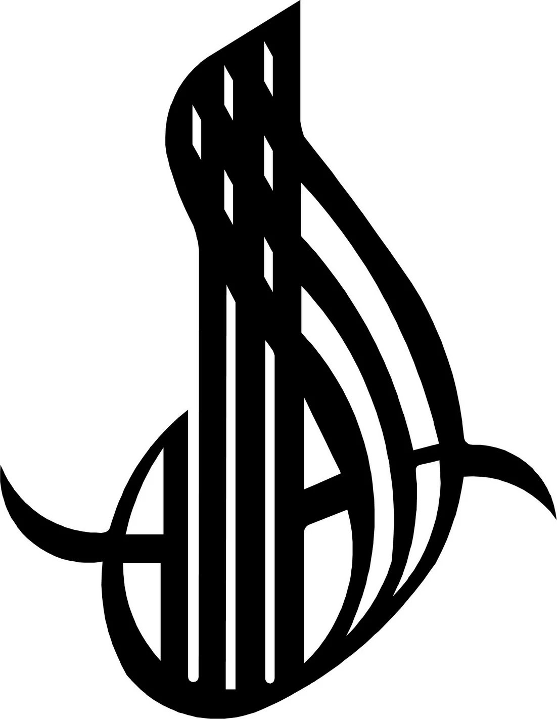 Aksesor dekorativ metalik për mur, Allah 05, ngjyrë e zezë, Wallity, 50x65cm