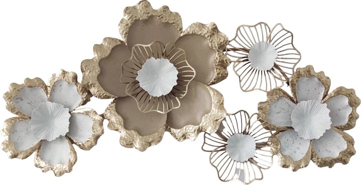 Dekor për mur Vogene Inart metalik, ngjyrë ari-bardhë, 90.5x47x7cm