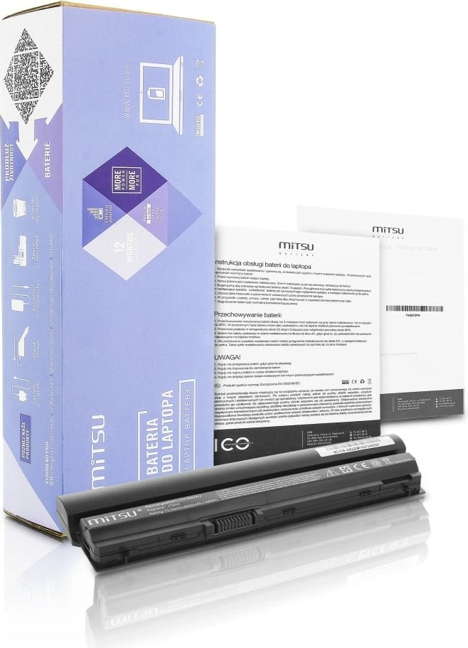 Bateri laptop Mitsu BC/DE-E6220 për Dell Latitude/XPS, 4400 mAh, 11.1V, e zezë