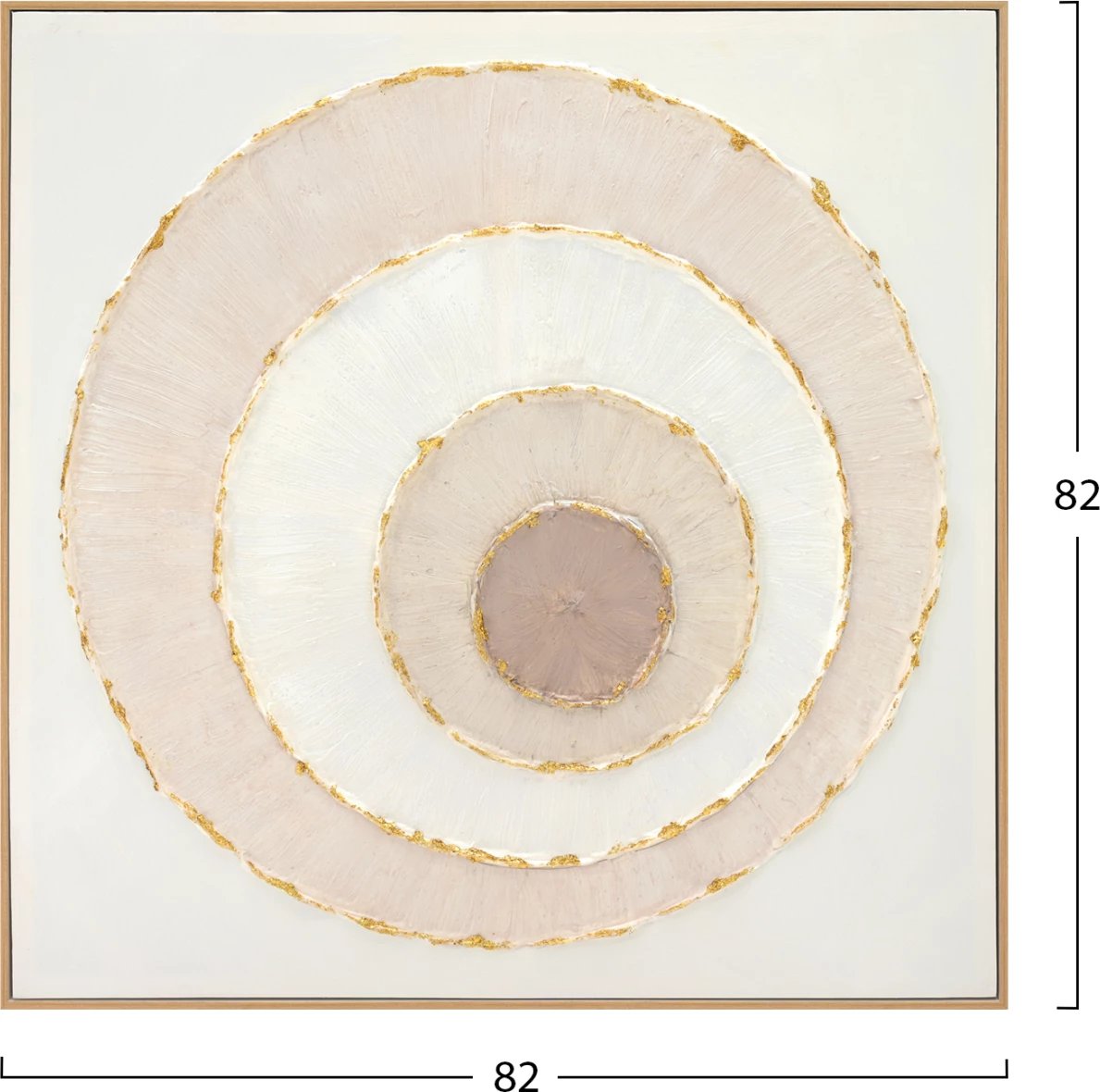 Pikturë muri FH4559 me kornizë PS ngjyrë bezhë, rrethe kanavacë, 82x4,5x82 cm