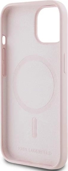 Mbështjellës Karl Lagerfeld Silicone Karl & Choupette MagSafe për iPhone 15/14/13, Rozë