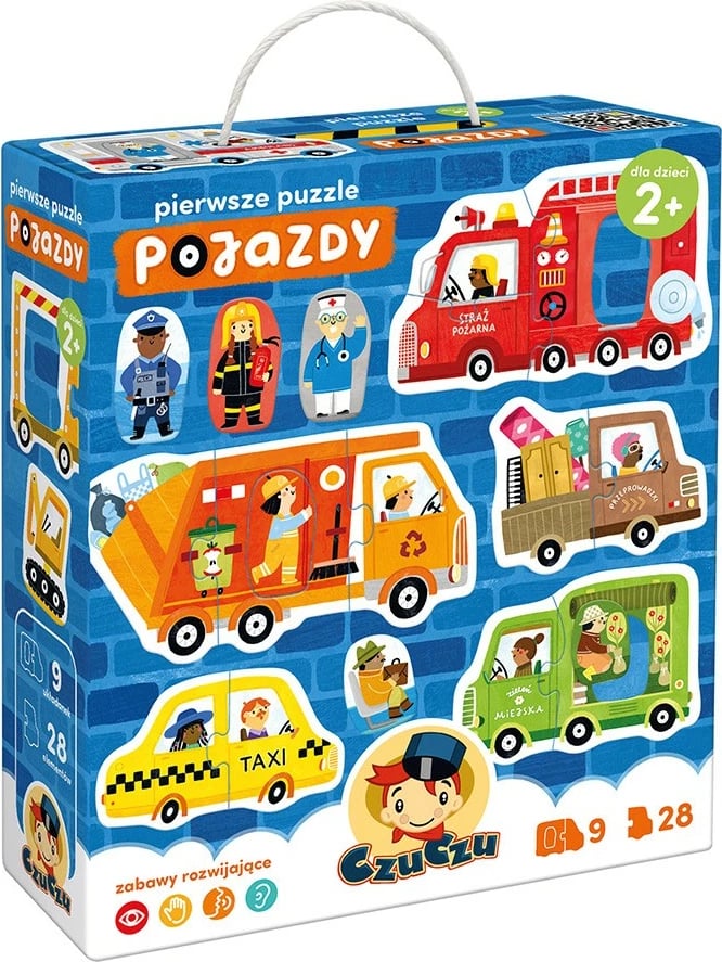 Puzzle edukativ CzuCzu First Puzzle - Vehicles, 28 pjesë, për fëmijë 2+