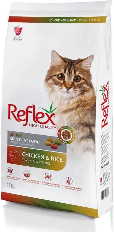 Ushqim për mace të rritura Reflex Multi Color Sterilised, me pulë, 15 kg