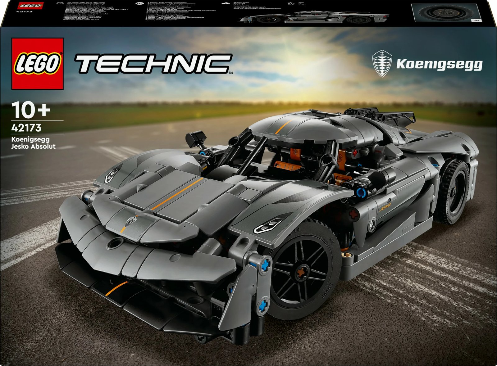 Set ndërtimi LEGO Koenigsegg Jesko Absolut, 801 copë, Gri