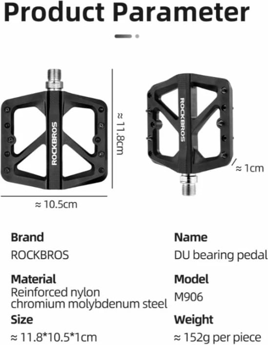 Pedale biçiklete Rockbros, të zeza