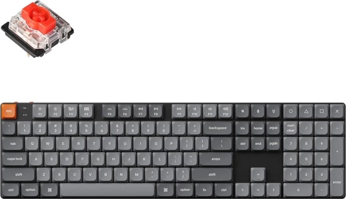 Tastierë mekanike Keychron K5 Max, wireless, RGB, Red Switch, profil i ulët, e zezë