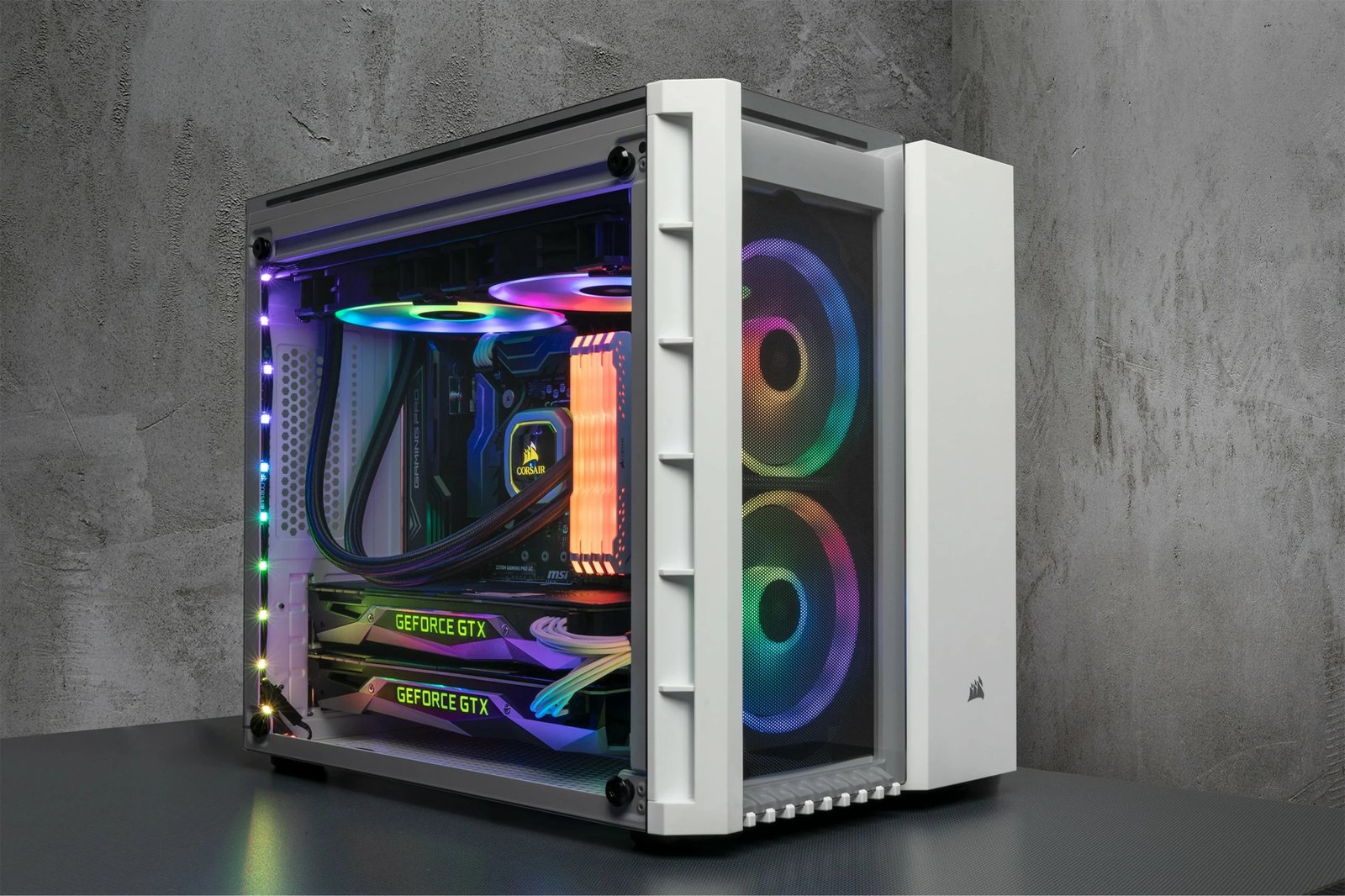 Kasë Corsair Crystal 280X, micro ATX, xham i temperuar, e bardhë Kasë Corsair Crystal 280X, micro ATX, xham i temperuar, e bardhë