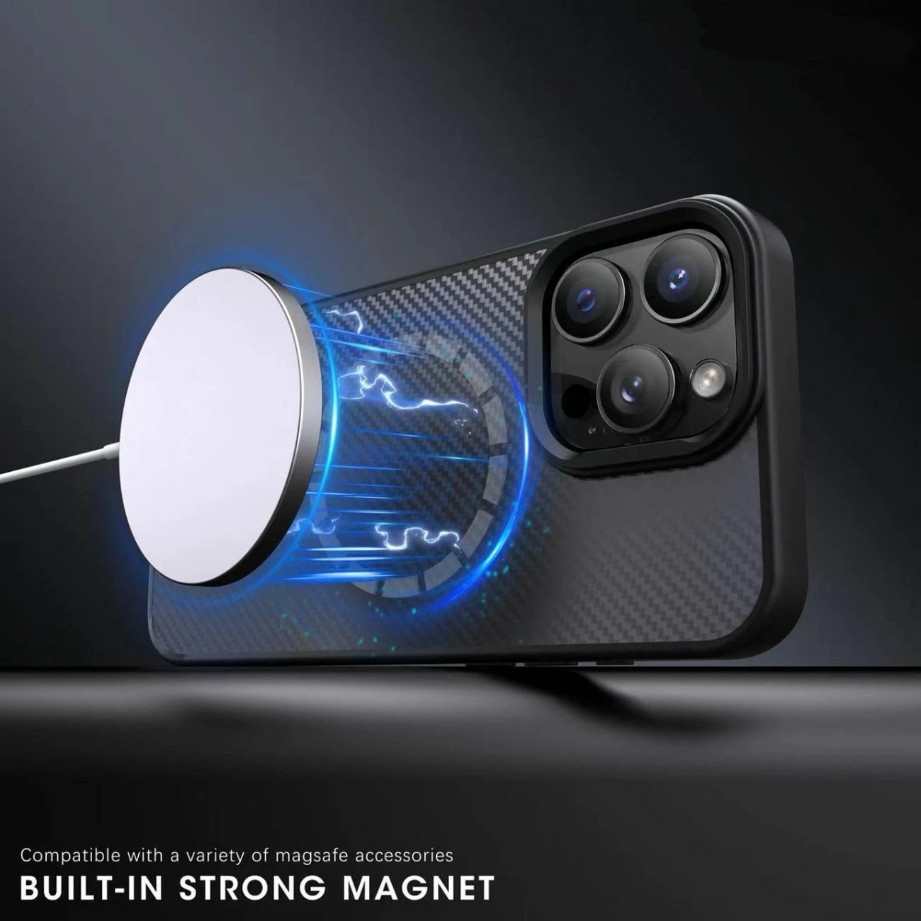Mbështjellës Wozinsky Carbon Fiber me MagSafe për Samsung Galaxy S25+, Gri
