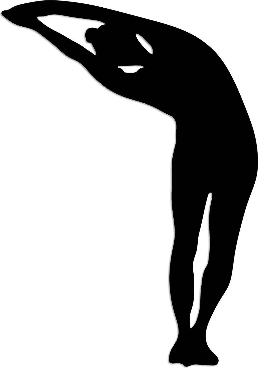 Aksesor dekorativ metalik për mur, Wallity, Yoga 28, ngjyrë e zezë, 42x60cm