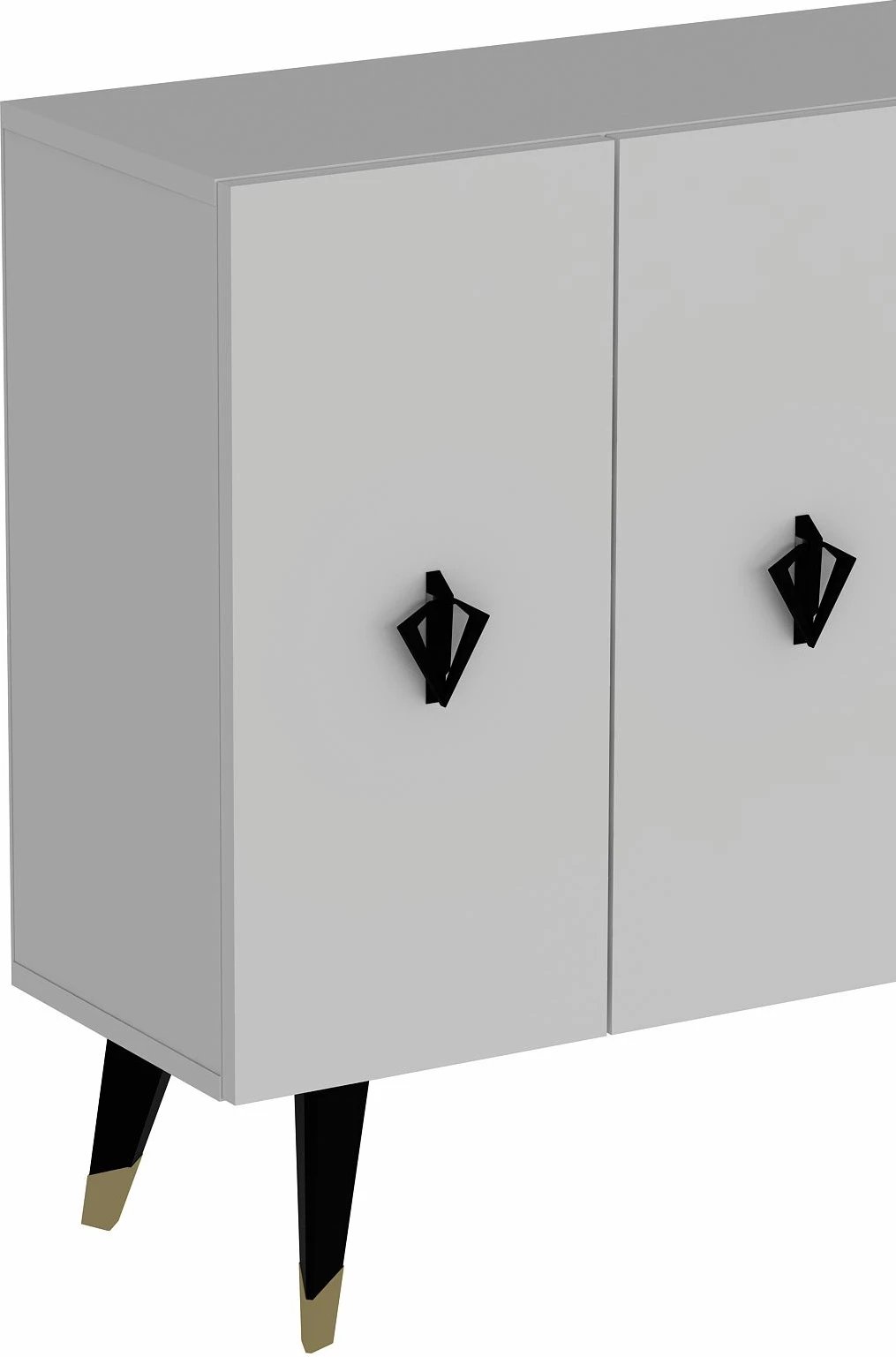 Konsol Skye Decor, e bardhë, e zezë, ari, 8166KM-32