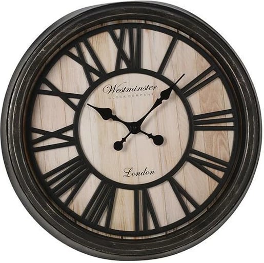 Orë muri KOOPMAN 41075-09, Ø50.6x5.5cm, Ngjyrë e zezë