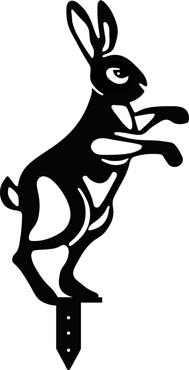 Set dekorativ për kopsht, lepuj metalik, Aberto Design, ngjyrë e zezë