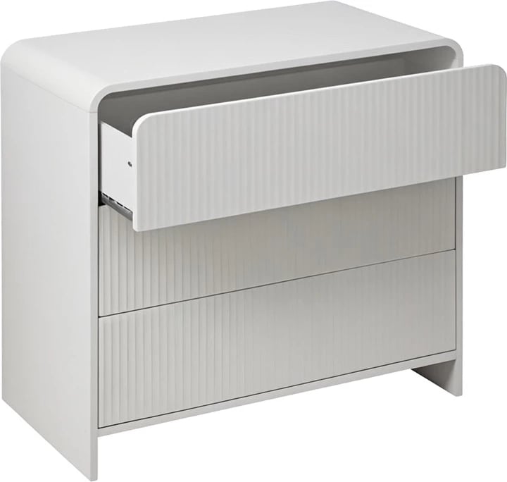 Komodë Zeplen, MDF, ngjyrë e bardhë, 80x40x75cm