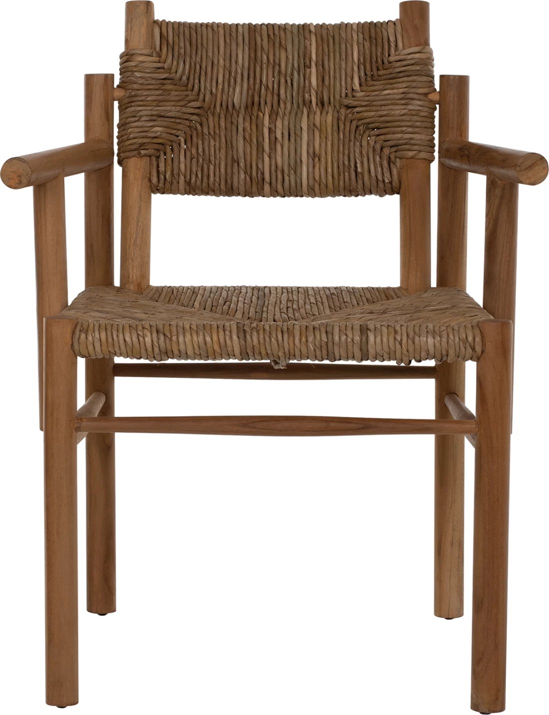 Karrige me krahë FH9378, dru TEAK & rush-matt, natyrale, 53x55x82 cm