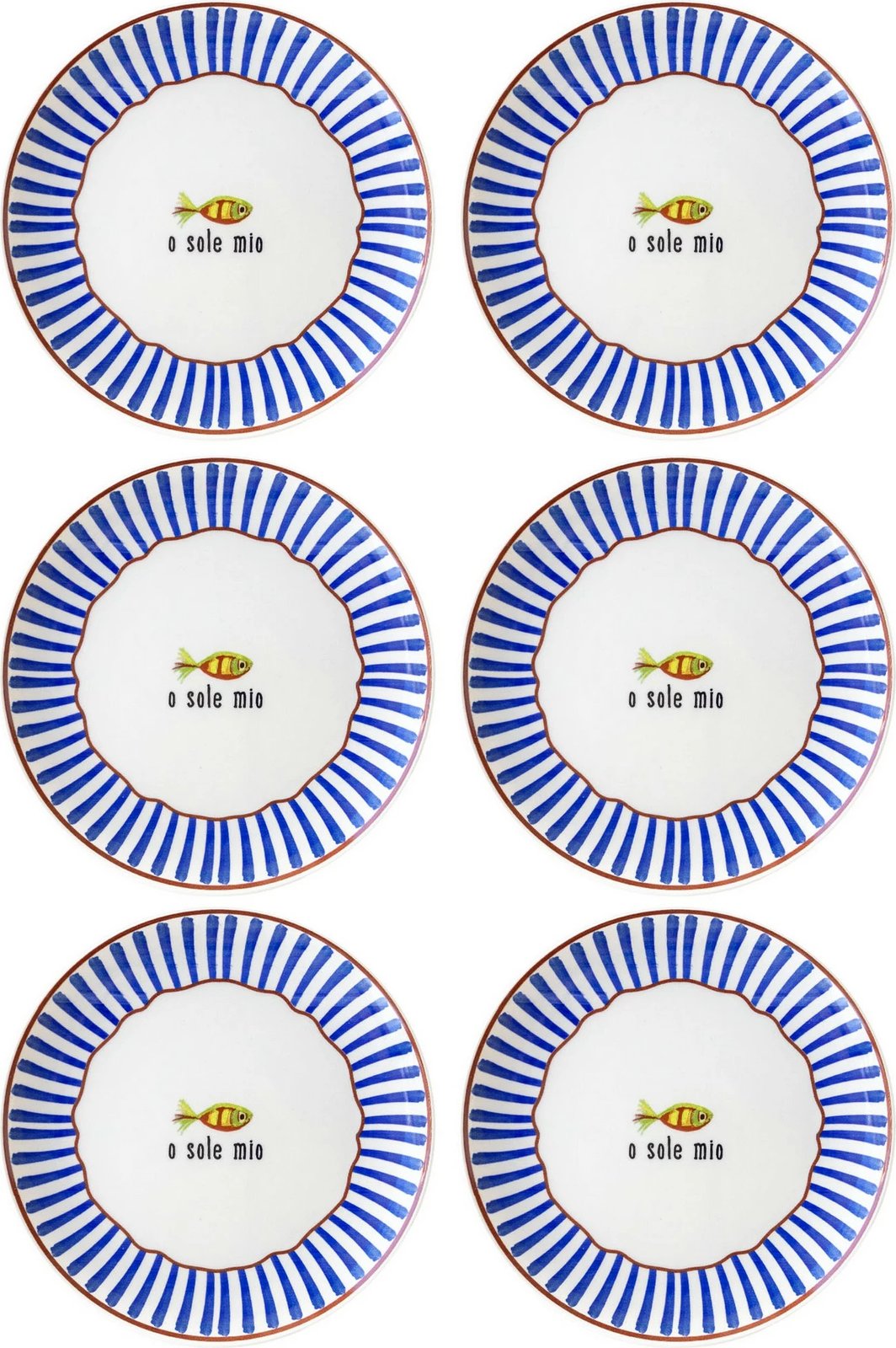 Set pjatash shërbimi (6 copë), Hermia, FSH0002, ngjyrë blu