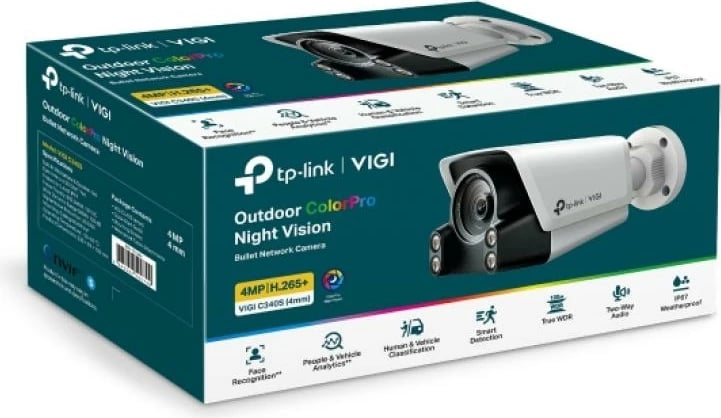 Kamerë IP, TP-Link, VIGI C340S 4mm, 4MP, bardhë/zi