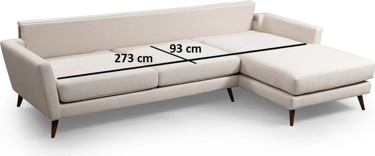 Kënd divan-krevat Mayorka, i madh, kënd i djathtë, bezhë/kafe