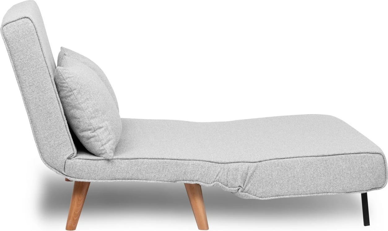 Divan-krevat dy ulëse, stof teddy, ngjyrë gri, Folde 2-Seater