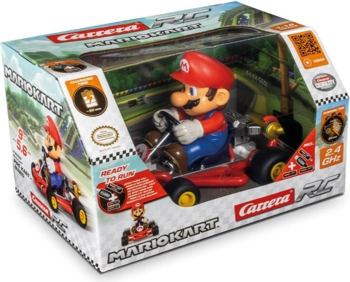 Veture RC Carrera Mario Kart Pipe Kart 2.4 GHz, shumëngjyrëshe, set me telekomandë