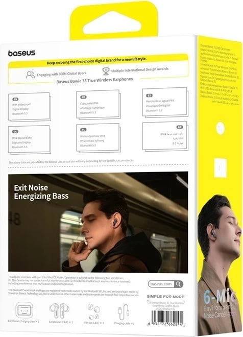 Kufje Baseus Bowie 35 TWS Bluetooth me anulim zhurme, In-ear, Zezë