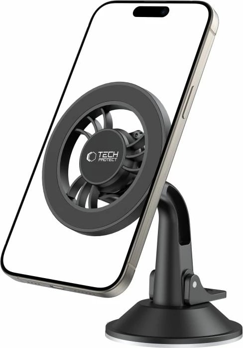 Mbajtës magnetik për veturë Tech-Protect N56, MagSafe, për kokpit ose xham, i zi