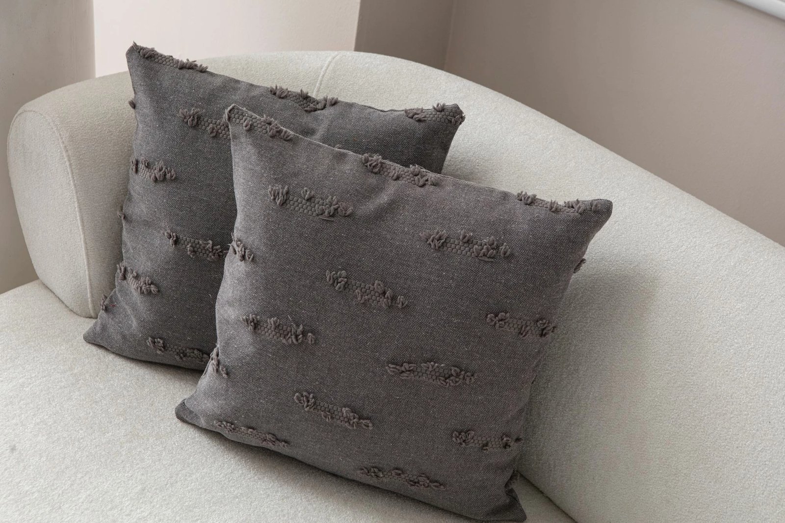 Set mbulesash për jastëkë (2 copë), Evila Originals, Tuffet, ngjyrë gri v6