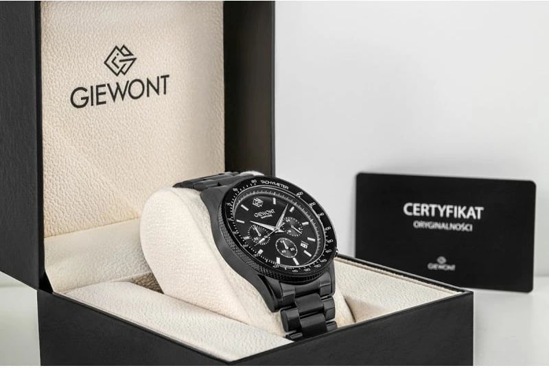 Orë dore meshkuj Giewont GW3520-B1, e zezë