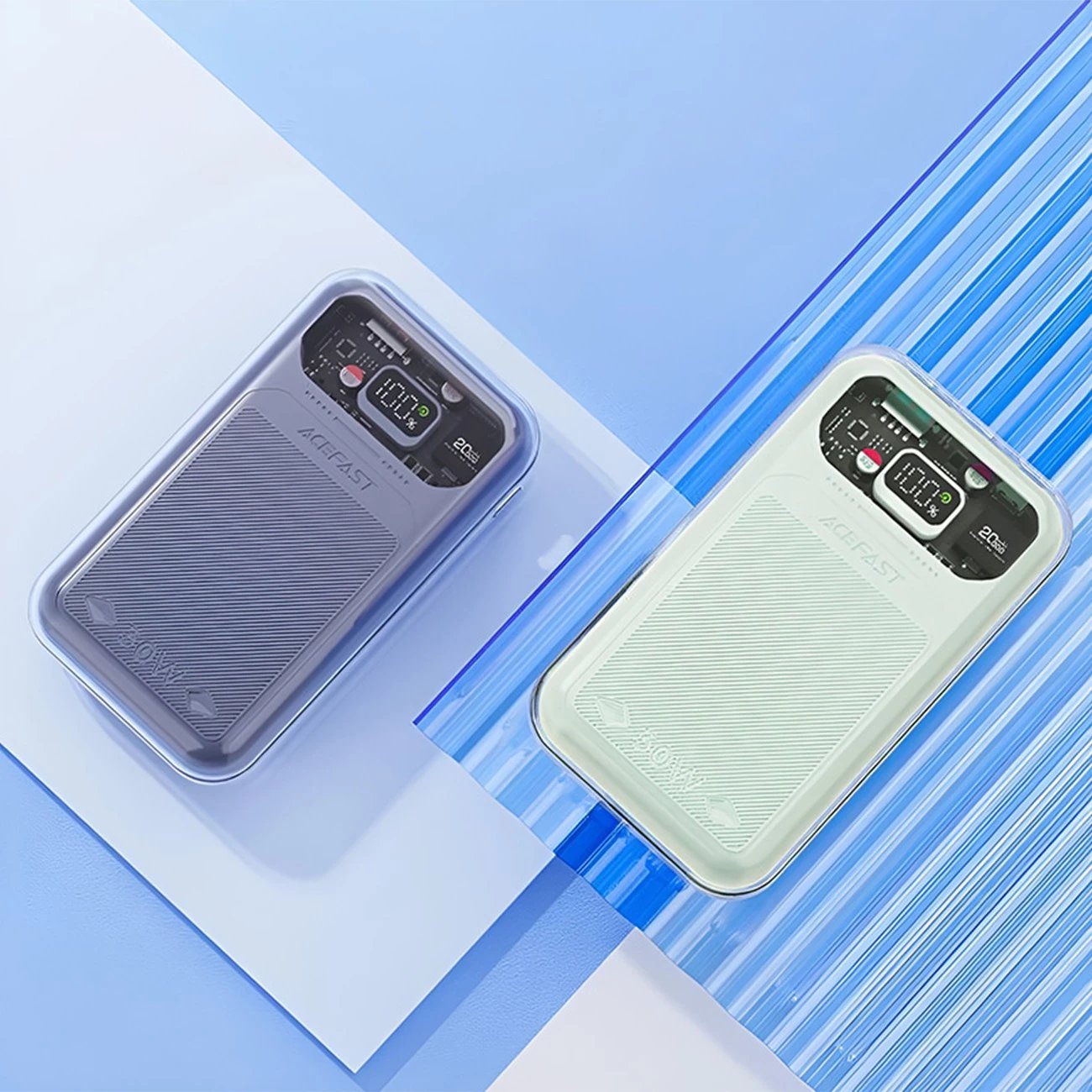 Powerbank Acefast Sparkling Series M2, 20000mAh, 30W, i gjelbër