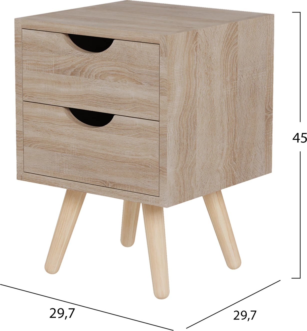 Komodinë anësore DINKL FH2472.01 melaminë-2 sirtarë-sonama 29,7x29,7x45Hcm Komodinë anësore DINKL FH2472.01 melaminë-2 sirtarë-sonama 29,7x29,7x45Hcm