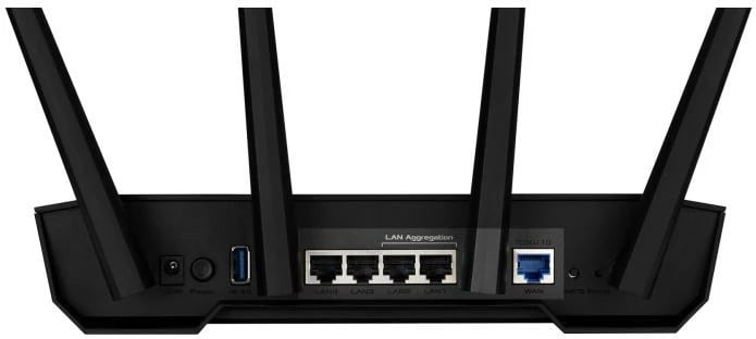 Ruter Wi‑Fi, Asus, TUF Gaming AX3000 V2 TUF-AX3000 (90IG0790-MO3B00/90IG0790MO3B00), Wi‑Fi 6 AX3000 3Gbps, 3–6 porte, e zezë