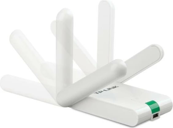 Adapter Wi‑Fi USB, TP-Link TL-WN822N, 300 Mbit/s, dy antena High‑Gain, me kabllo zgjatëse 1.5 m, e bardhë