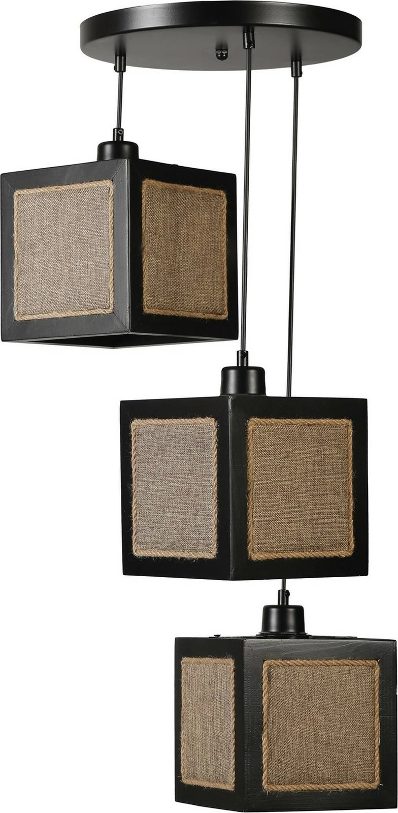 Llambë tavani Opviq, 8703-3, dru bredhi, e zezë dhe ratan