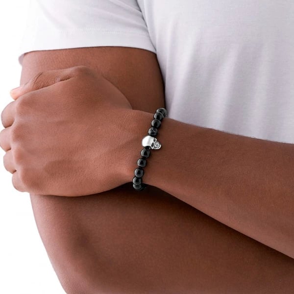 Byzylyk për meshkuj DIESEL JEWELS STEEL, i zi