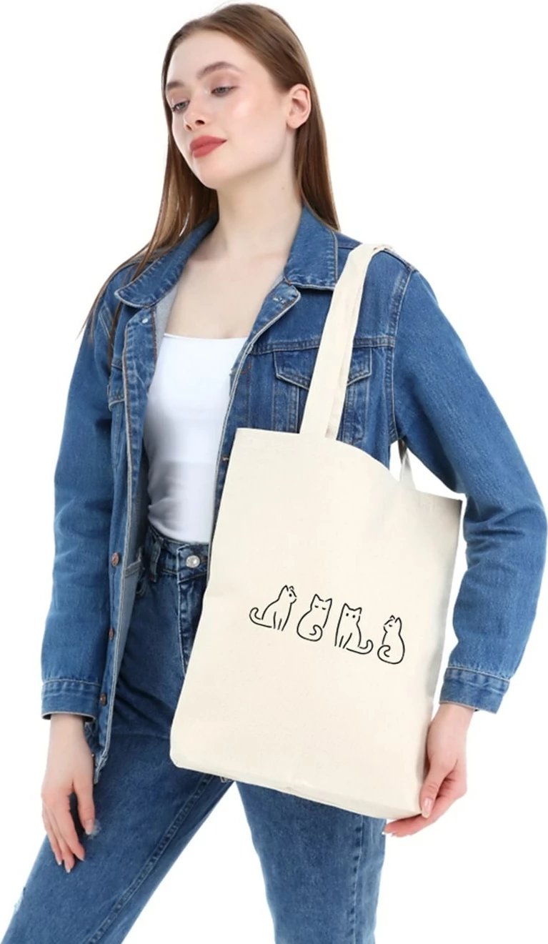 Torbë tote Zoozie Bags, krem, 35x40x8cm