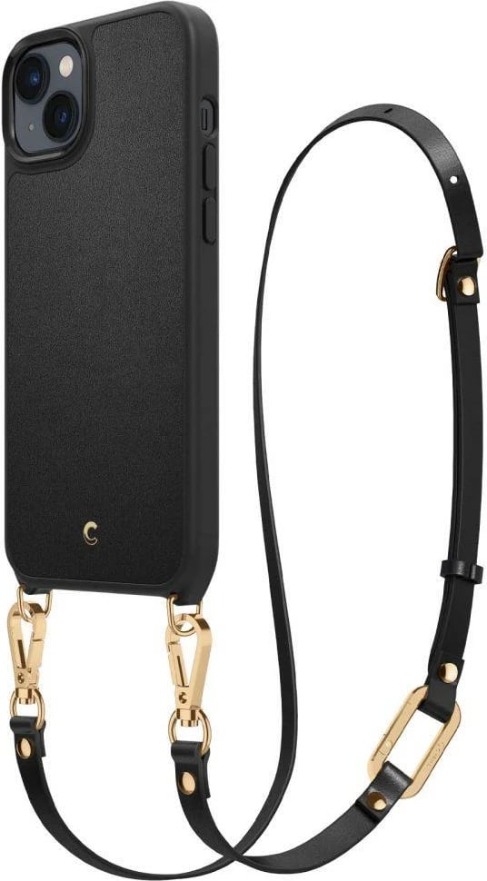 Mbështjellës Spigen Cyrill Classic Charm Mag për iPhone 14 Plus, MagSafe, i zi, me rrip