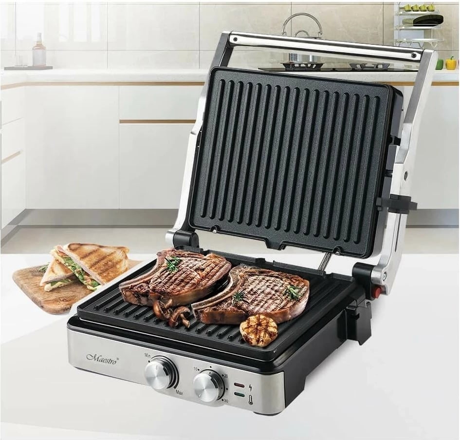 Grill tavoline Maestro MR-721, 2000W, argjendtë