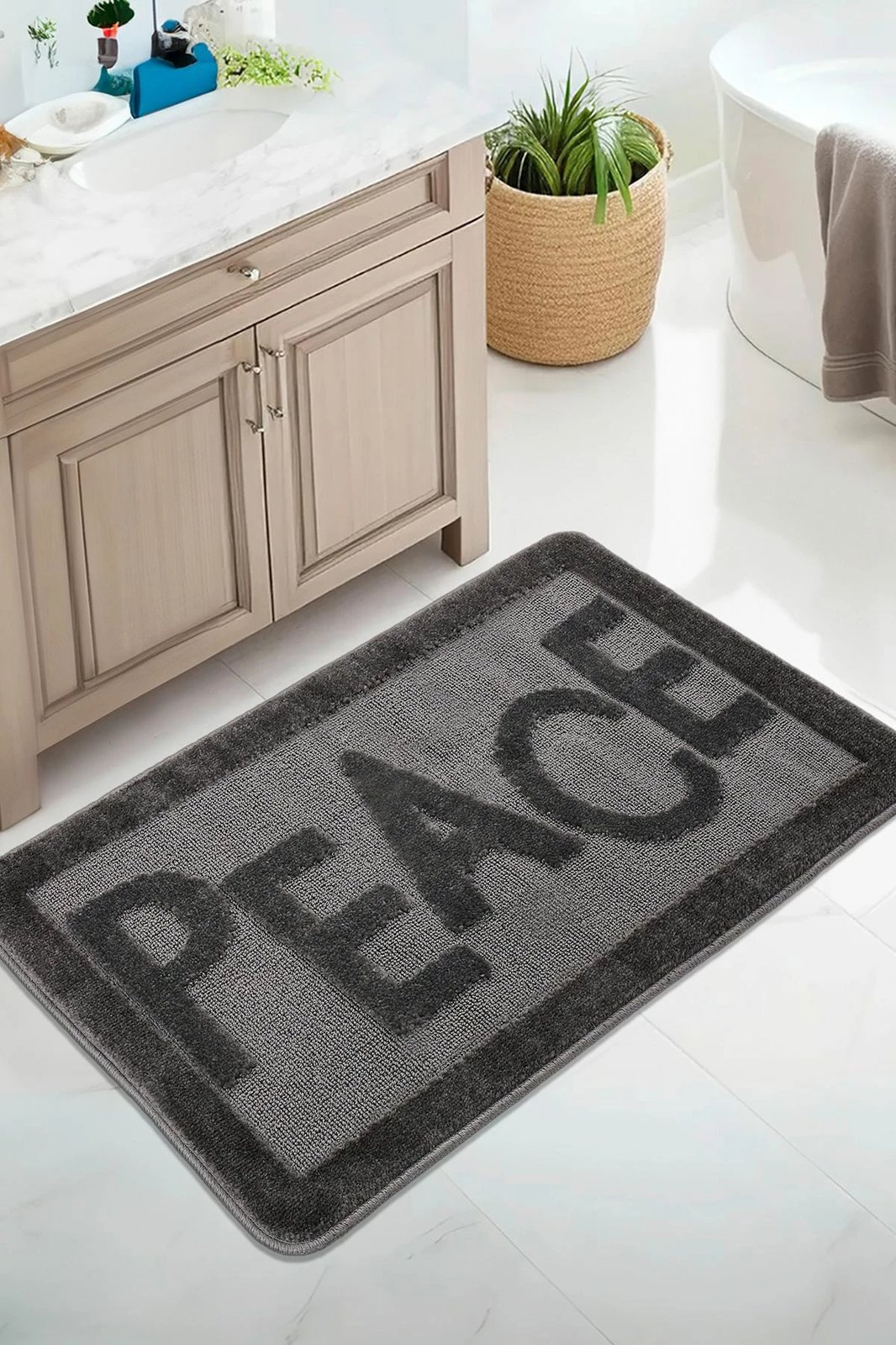 Tapet banje Mijölnir, ngjyrë antracit, Peace, 60x100cm