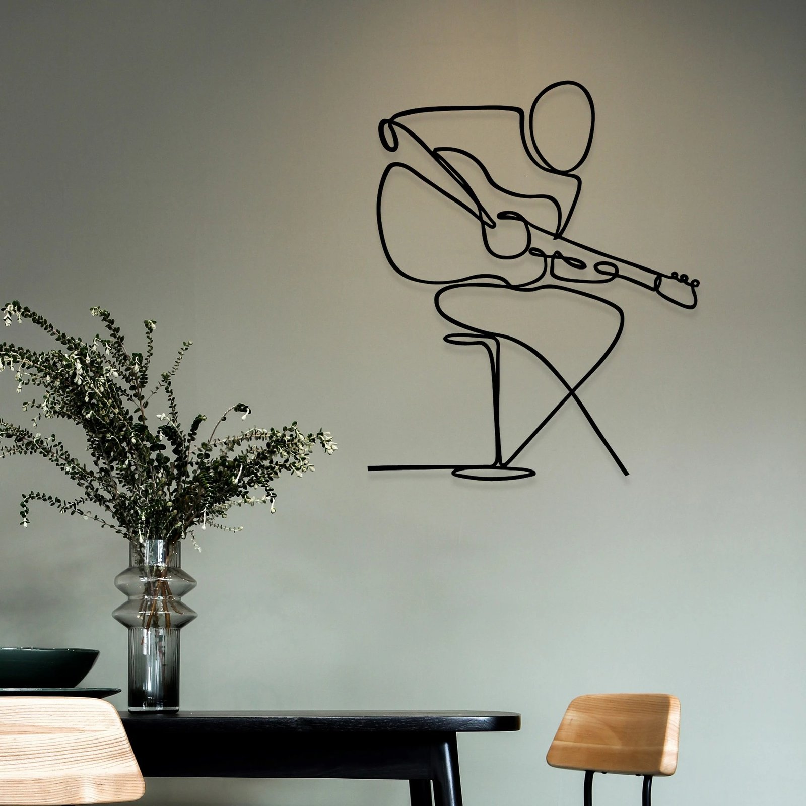 Aksesor dekorativ metalik për mur, Wallity Sentimiento 332, ngjyrë e zezë, 46x56cm