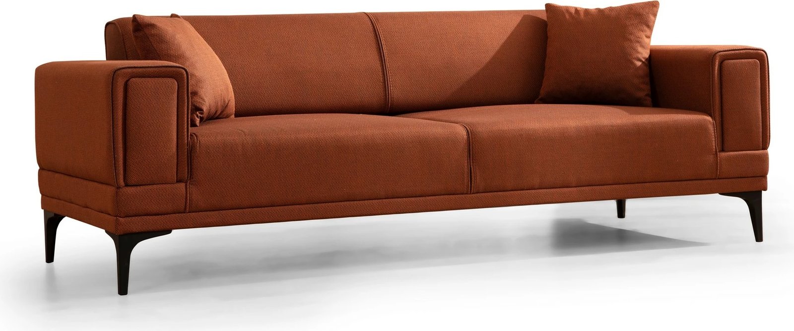 Divan-krevat 3 vendësh, Horizon, ngjyrë e kuqe tullë