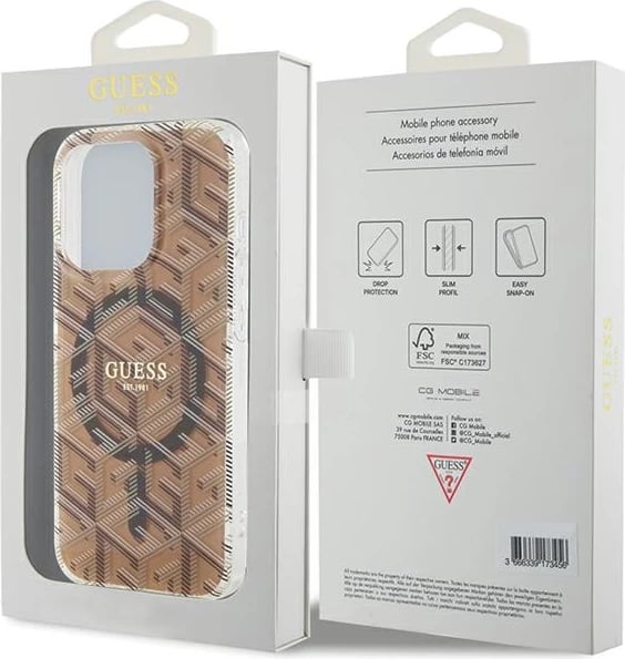 Mbështjellës Guess IML GCube MagSafe për iPhone 15 Pro Max, kafe Mbështjellës Guess IML GCube MagSafe për iPhone 15 Pro Max, kafe