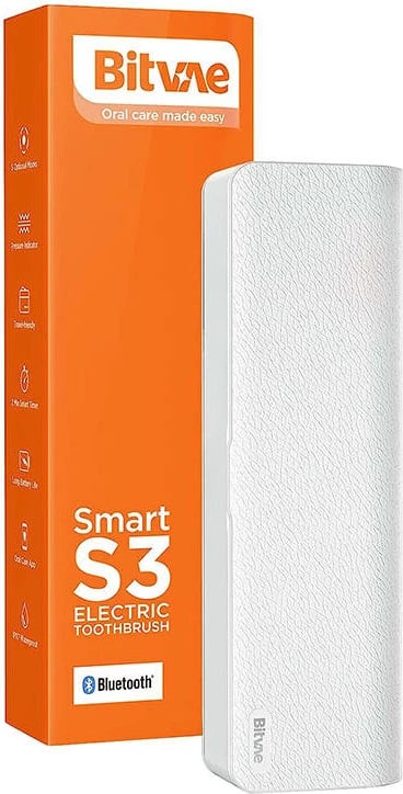 Furçë dhëmbësh sonike Bitvae S3 me aplikacion, set me koka rezervë dhe kuti udhëtimi, Rozë