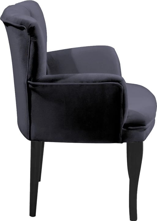 Karrige Samara kadife antracit-këmbë zeza 54x71x79cm