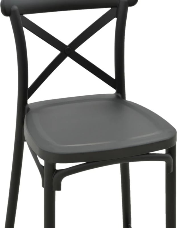 Karrige për bar Crossie pp e zezë 44x44x113cm