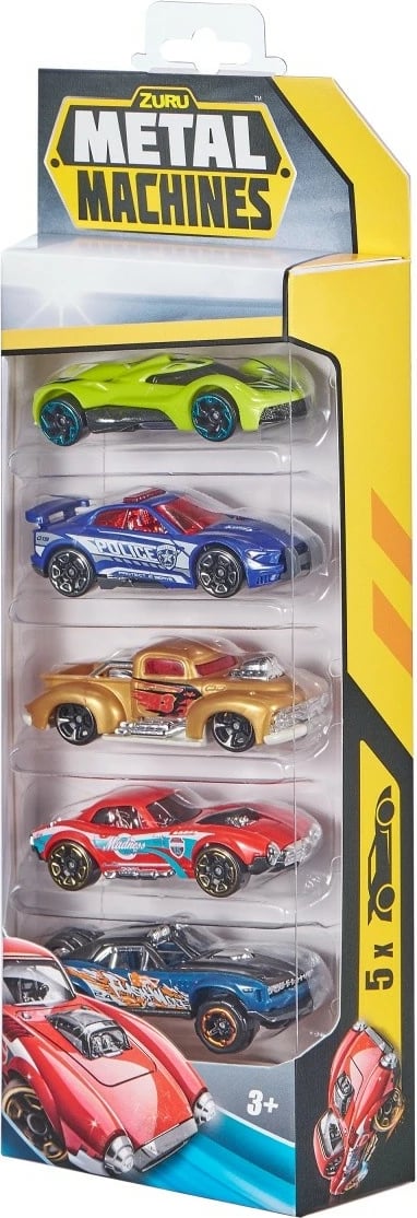Set vetura lodër ZURU Metal Machines, Series 2, 5 copë, Mix ngjyra