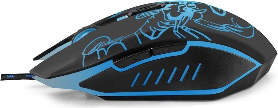 Maus gaming Esperanza SCORPIO EGM203B, me tela, 2400 DPI, zi/blu