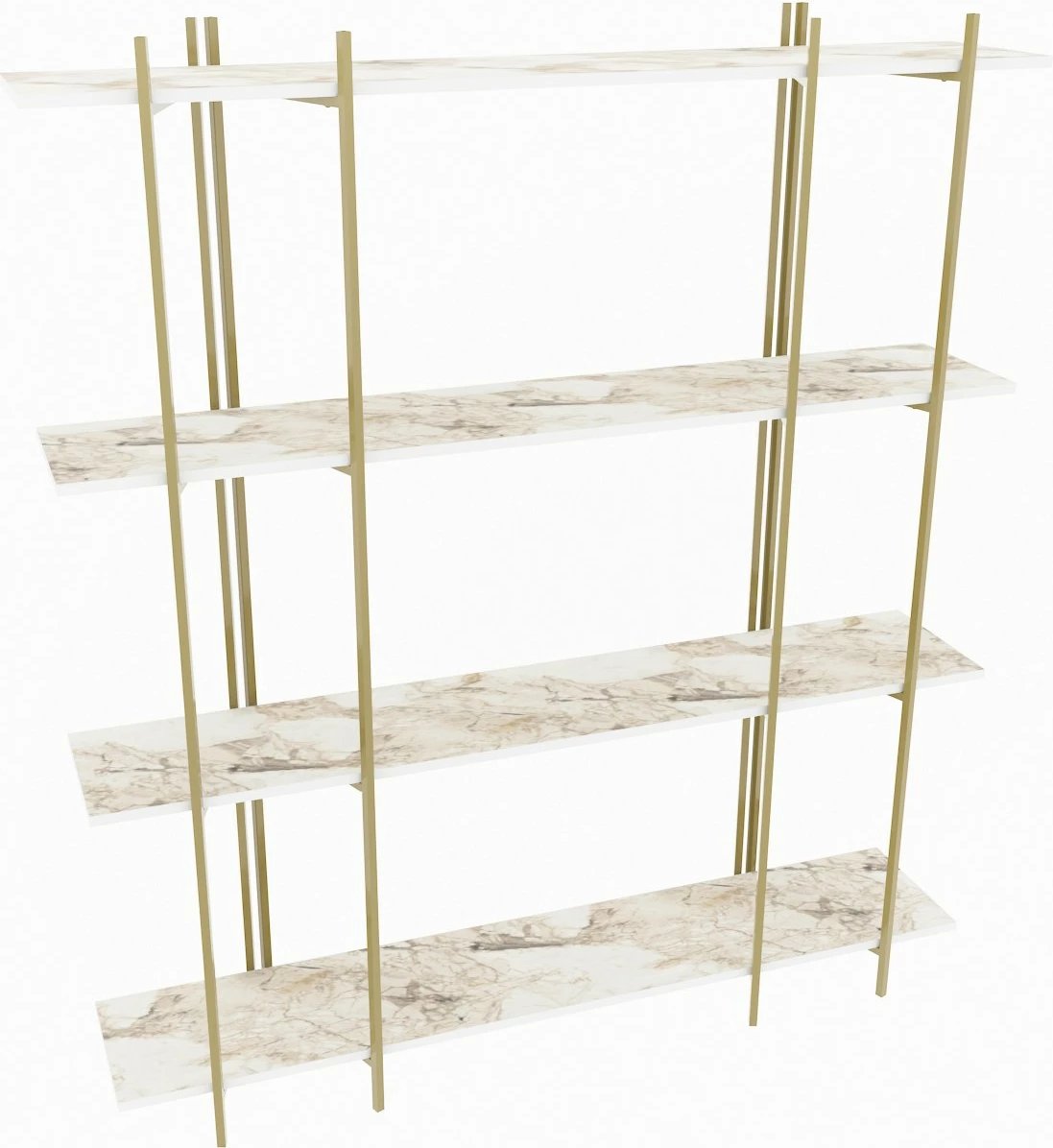 Raft librash Hanah Home, ngjyrë e bardhë dhe ari