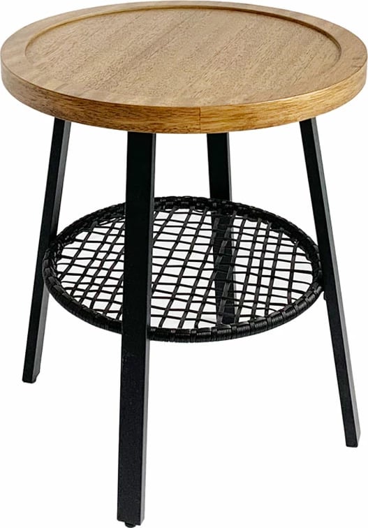 Tavolinë anësore Filet, ngjyrë natyrale/zezë, 45x45x52cm