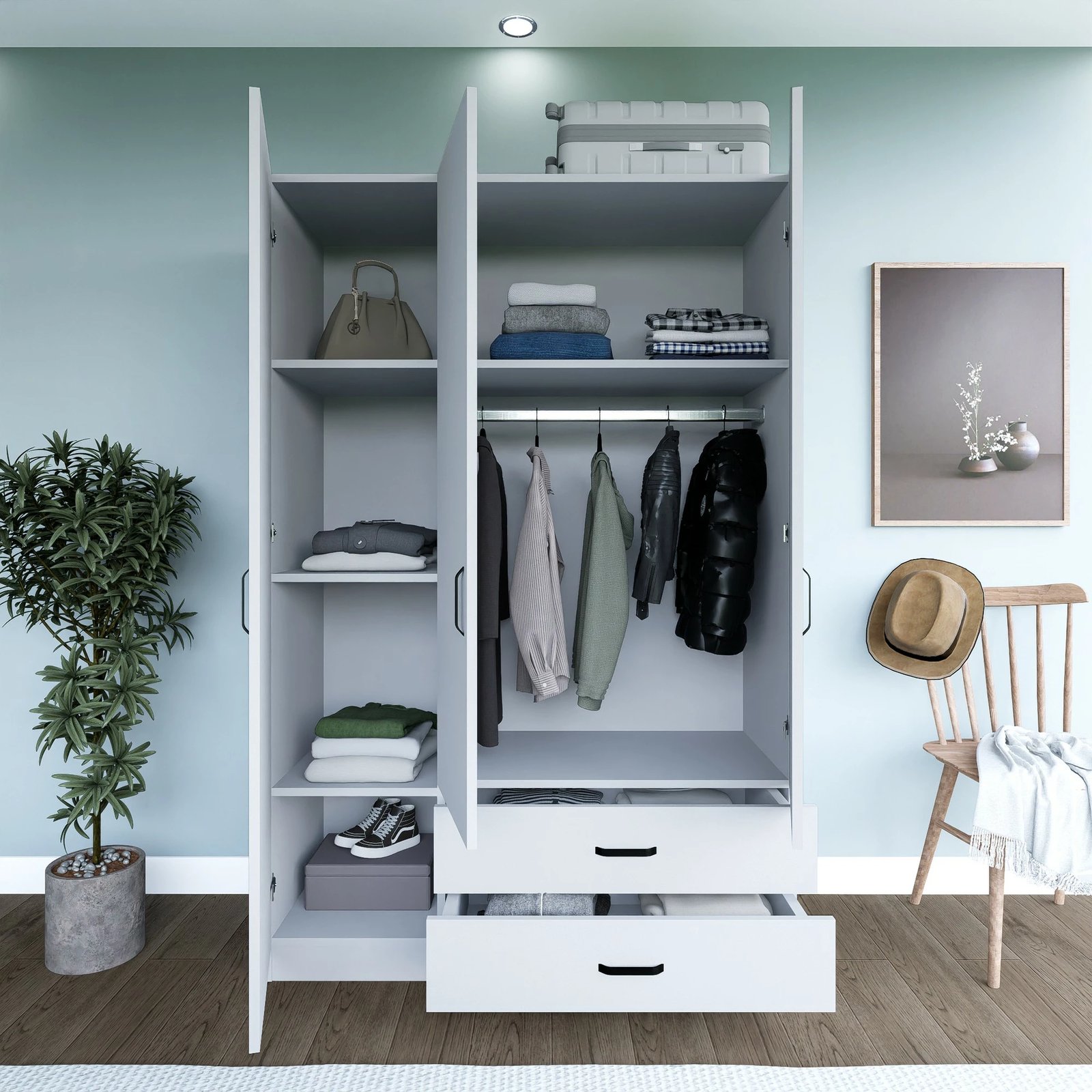 Dollap Skye Decor, Yaman 1600-032, i bardhë mat