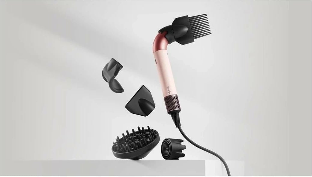 Tharëse flokësh Dyson Supersonic R Curly+Coily, pastel rozë/rozë ari